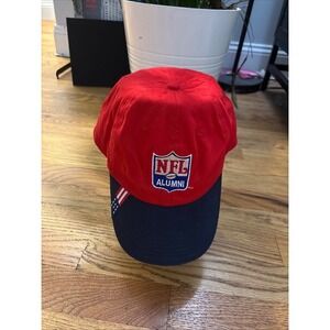 NFL Alumni Baseball Cap Mens OSFA Red Navy Blue Excellent Patriotic Flag Strap